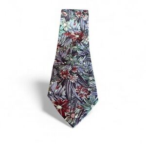 Vintage ISACO Italian 100% Silk Floral Tie Made Italy Botanical 3.5x56 Preppy